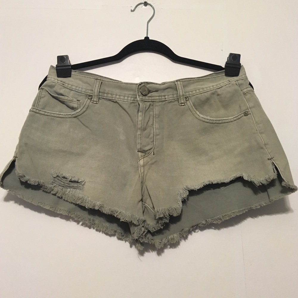Free People Distressed Jean Shorts